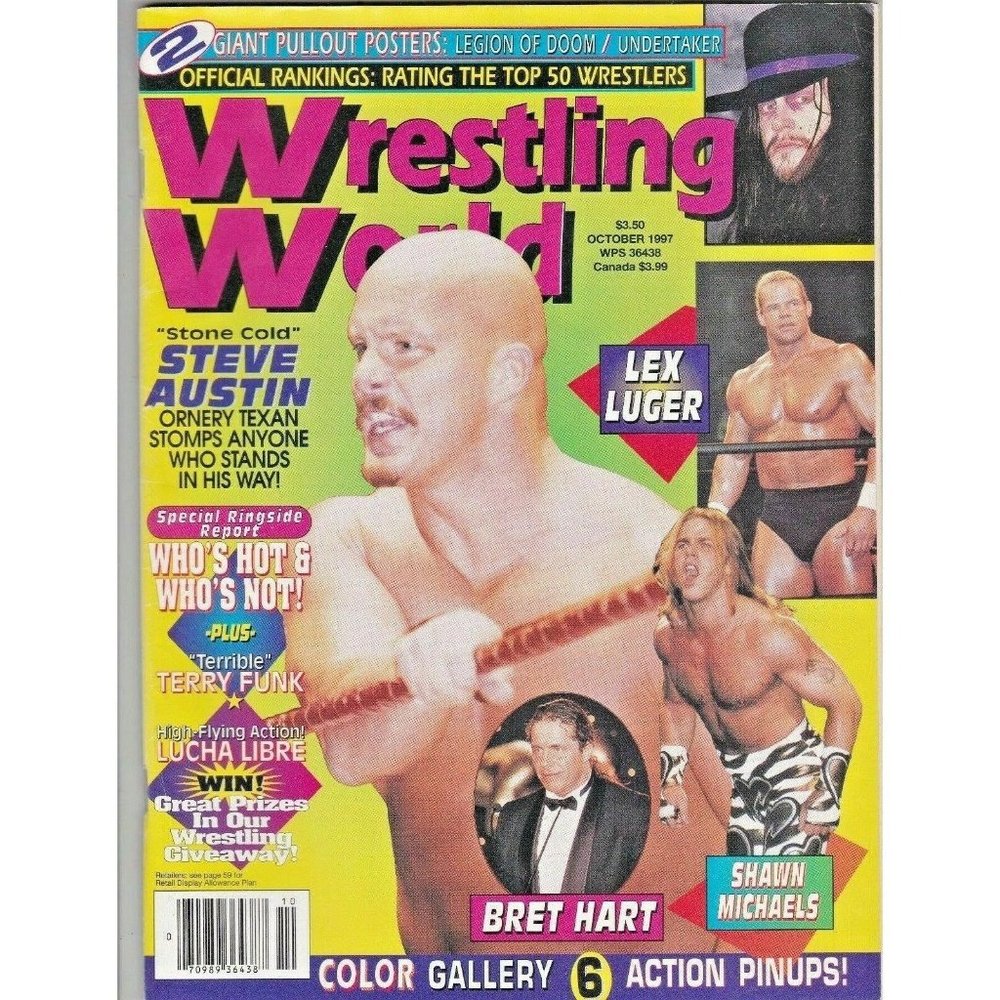 Wrestling World Magazine October 1997 Stone Cold Steve Austin Bret Hart Luger